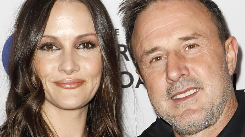 David Arquette and Christina McLarty pose on the red carpet together