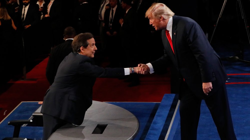 Donald Trump shakes Chris Wallace's hand