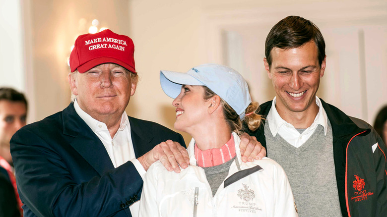 Ivanka Trump with father, husband 