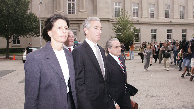 Seryl and Charles Kushner outside courthouse