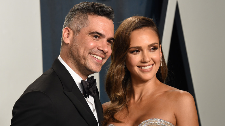 Jessica Alba and Cash Warren at a red carpet