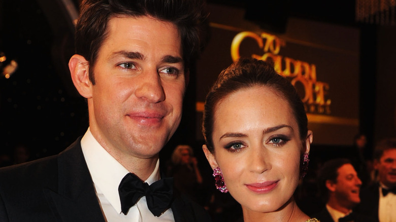 John Krasinski, Emily Blunt in formal attire