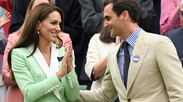 Kate Middleton and Roger Federer at Wimbledon 
