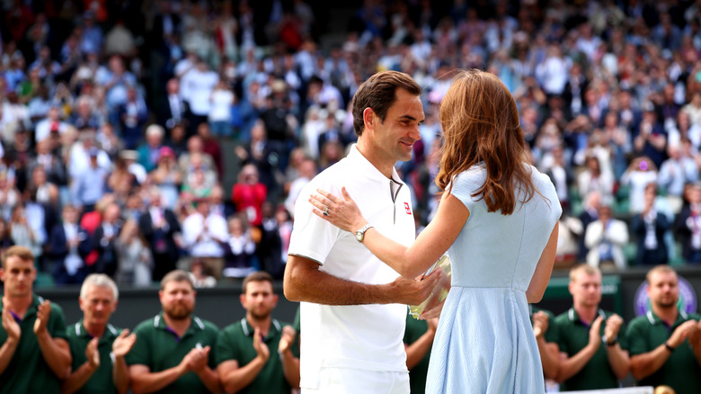 Kate Middleton and Roger Federer at Wimbledon