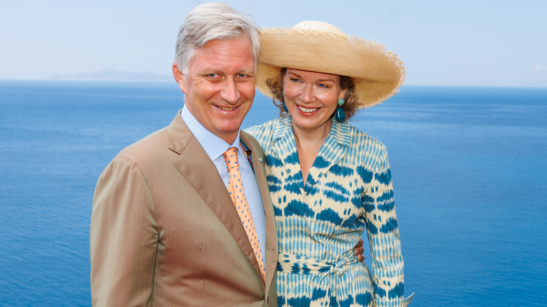 King Philippe and Queen Mathilde smiling