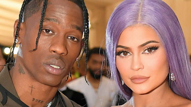 Kylie Jenner and Travis Scott at an event