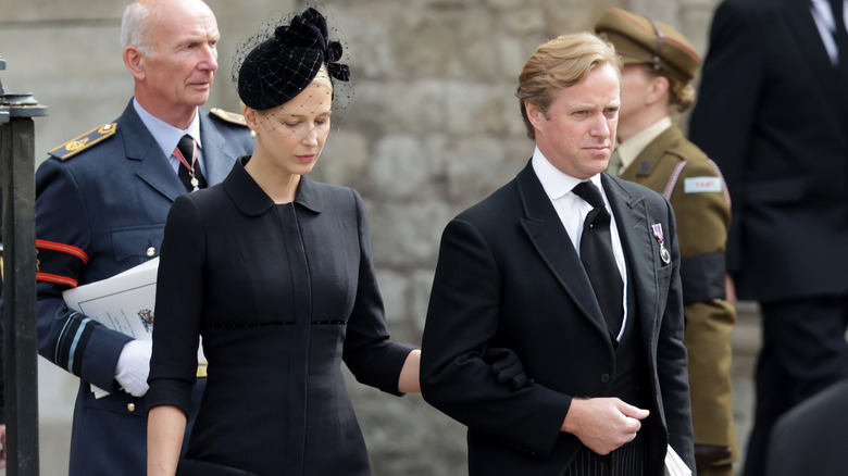 Lady Gabriella Windsor and Thomas Kingston walking