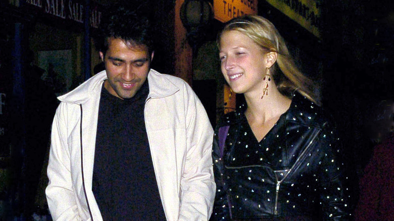 Aatish Taseer and Gabriella Windsor walking