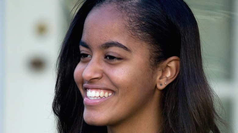 A side profile of Malia Obama