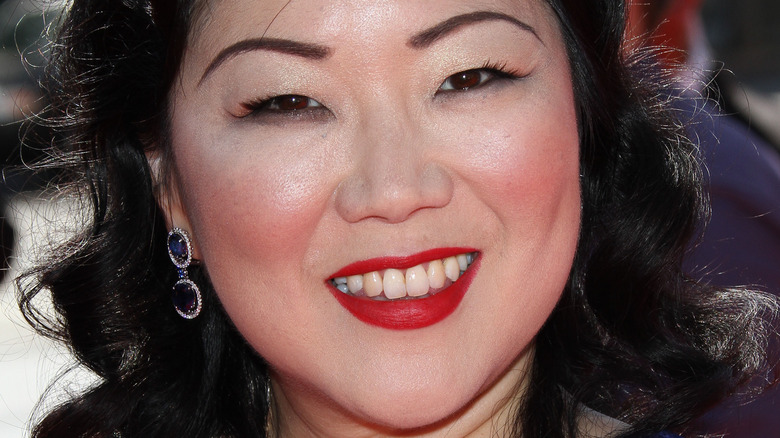 Margaret Cho wears red lipstick