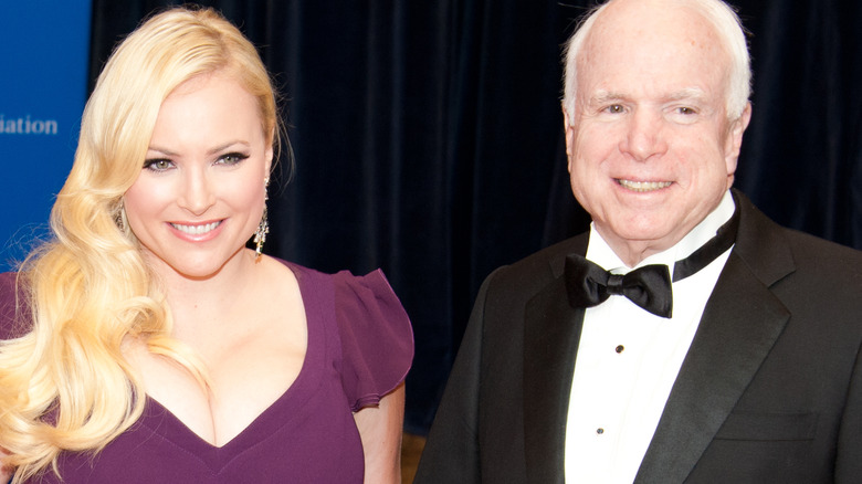 Meghan McCain and John McCain smiling 