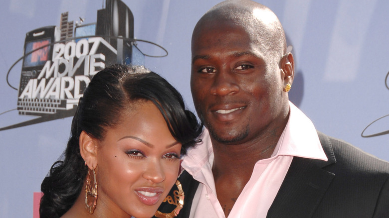 Meagan Good and Thomas Jones smiling