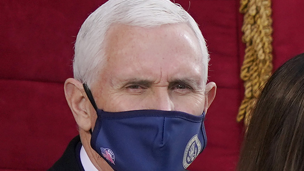 A masked Mike Pence at the Biden/Harris Inauguration