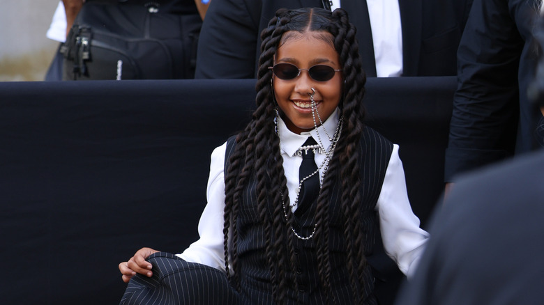 Kim Kardashian, and North West at fashion week