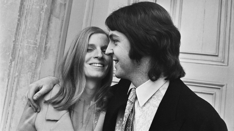 Paul and Linda McCartney on their wedding day.