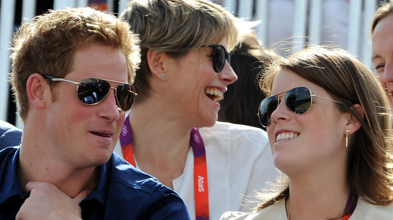 Prince Harry and Princess Eugenie laughing
