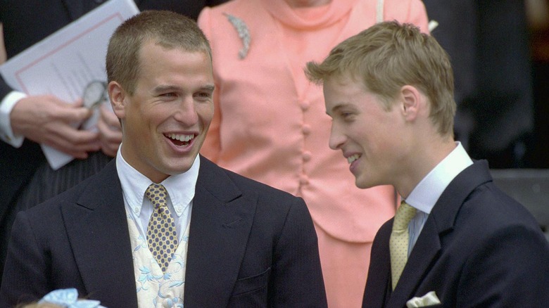 Peter Phillips and Prince William smiling