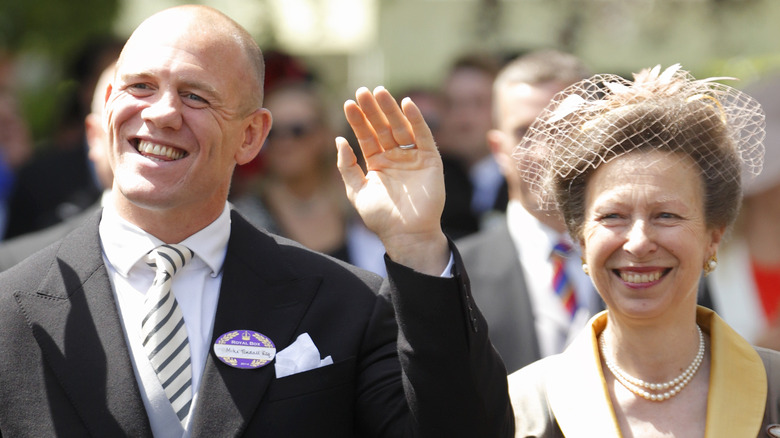 Princess Anne and Mike Tindall smiling