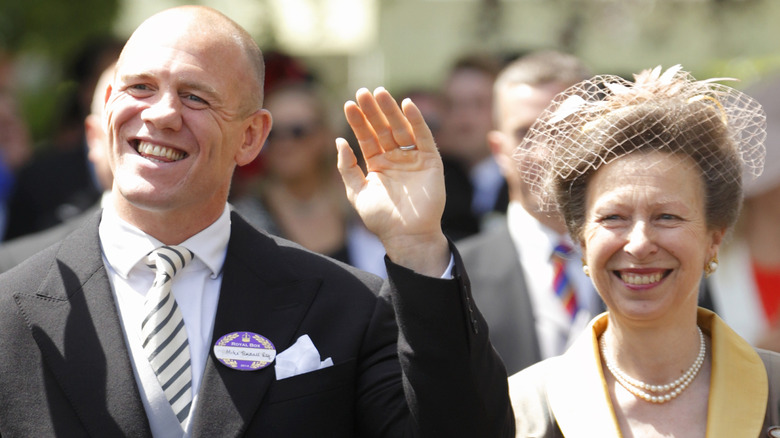 Princess Anne and Mike Tindall smiling