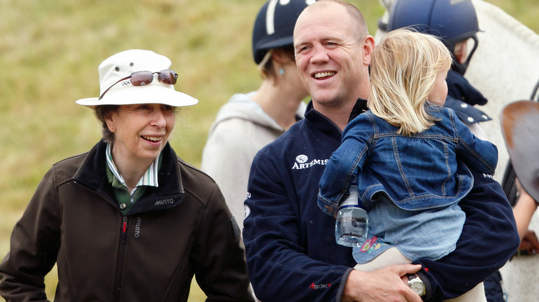 Princess Anne and Mike Tindall laughing