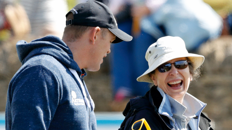 Mike Tindall and Princess Anne laughing