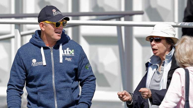 Mike Tindall and Princess Anne talking