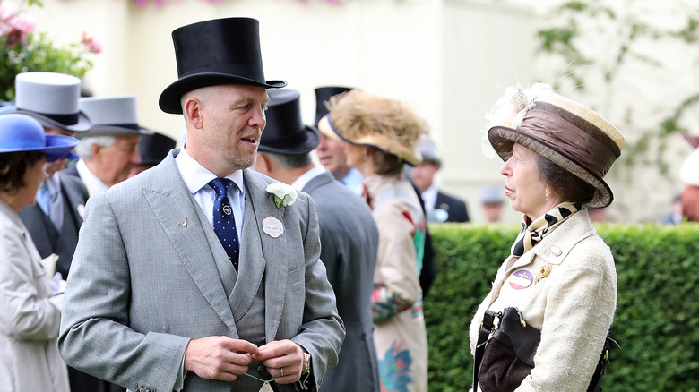 Princess Anne and Mike Tindall talking