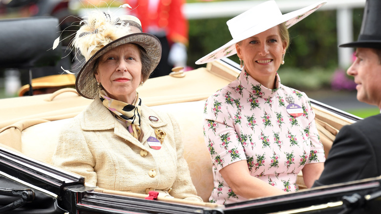 Princess Anne and Sophie, Duchess of Edinburgh riding together in a carriage