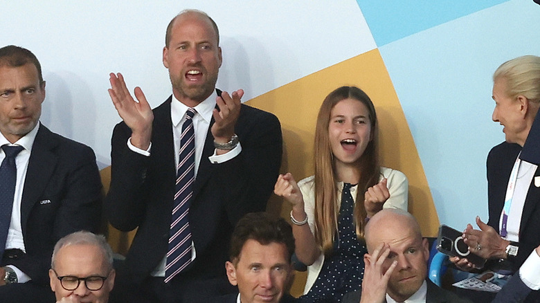 Prince William and Princess Charlotte during the UEFA Women's EURO 2025 Final match between England and Spain at St. Jakob-Park (2025)