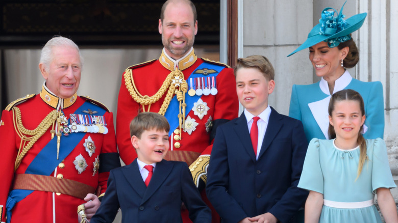 King Charles with the Wales family