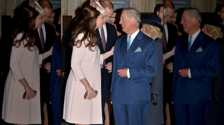 Princess Catherine and King Charles chatting during the former's pregnancy