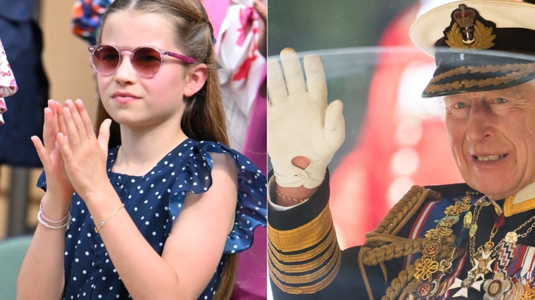 Princess Charlotte in July 2024 vs King Charles July 2024