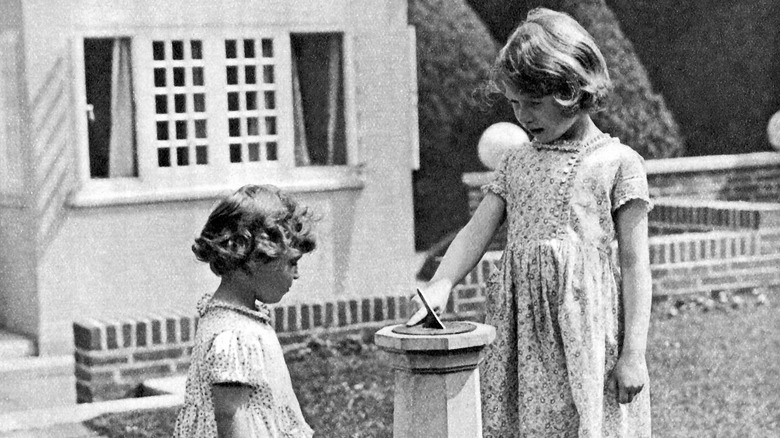 Queen Elizabeth and Princess Margaret as children