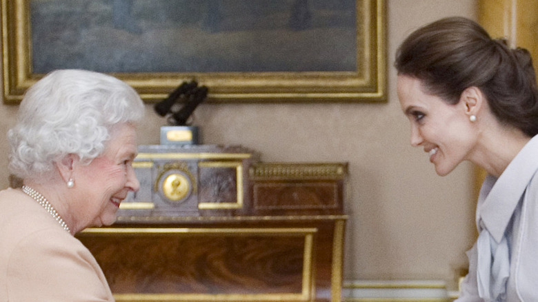 Angelina Jolie with Queen Elizabeth