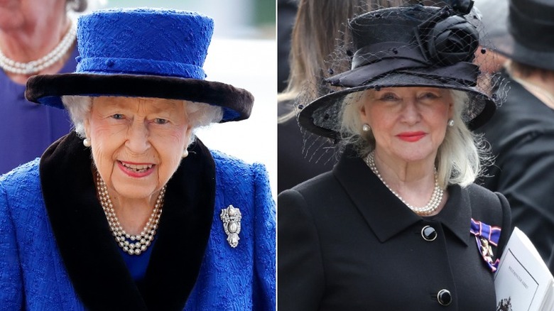 Split image of Queen Elizabeth & Angela Kelly