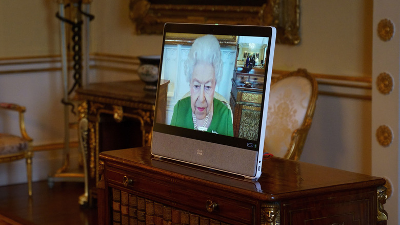 Queen Elizabeth II on video call