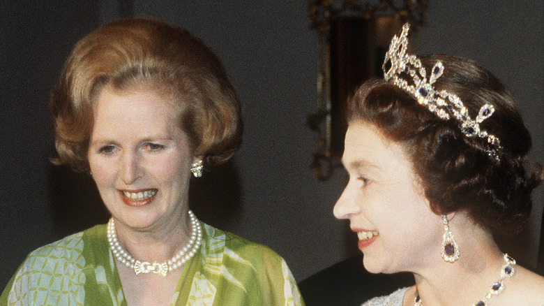 The queen and Thatcher in Zambia. 