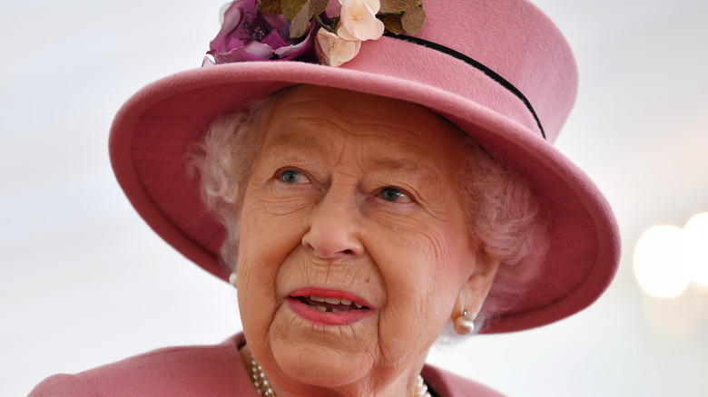 Queen Elizabeth looking up