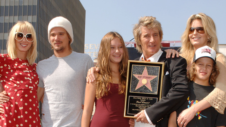 Rod Stewart and his family