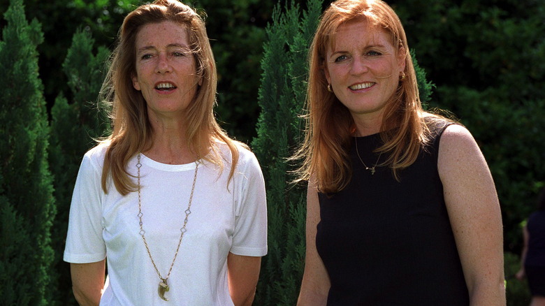 Sarah Ferguson with Susan Barrantes, posing