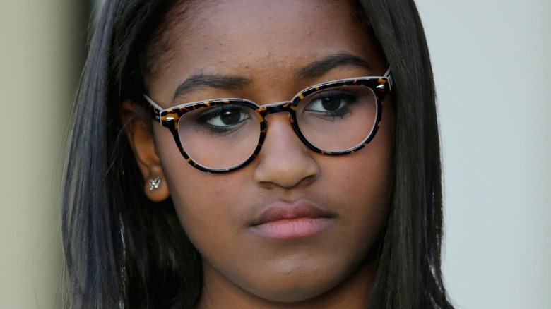 Sasha Obama looks pensive