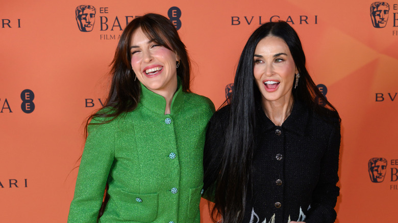 Scout Willis and Demi Moore at the 2025 EE BAFTA Film Awards Nominees' Party