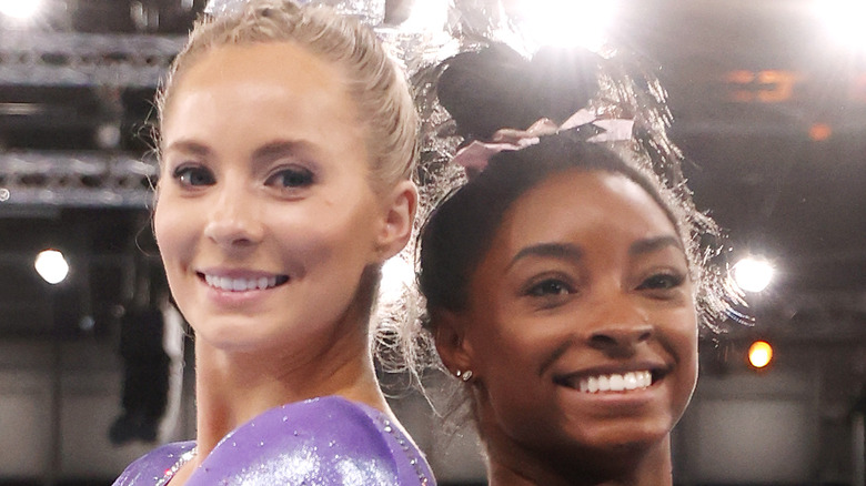 Simone Biles and MyKayla Skinner strike a pose