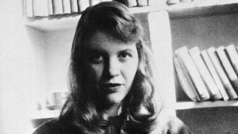 Sylvia Plath looking serious