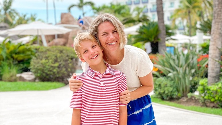 Ruby Franke holding her son