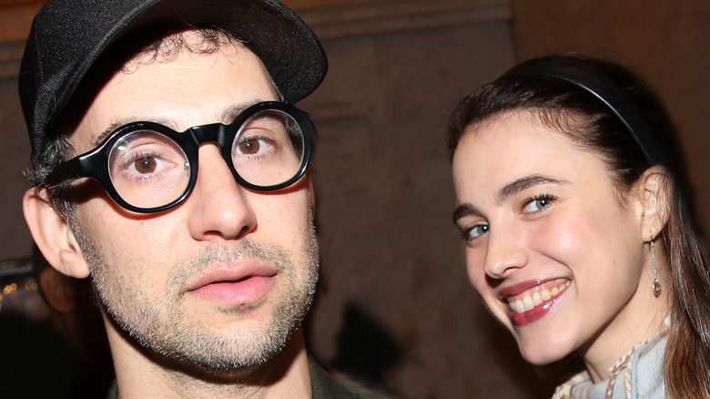 Jack Antonoff and Margaret Qualley pose at the opening night of "Buena Vista Social Club" at The Schoenfeld Theatre on March 19, 2025 in New York City.