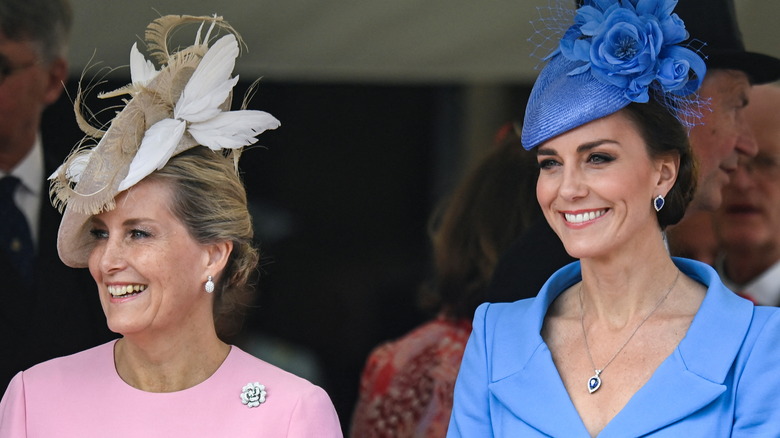 Sophie, Duchess of Edinburgh and Kate Middleton smiling