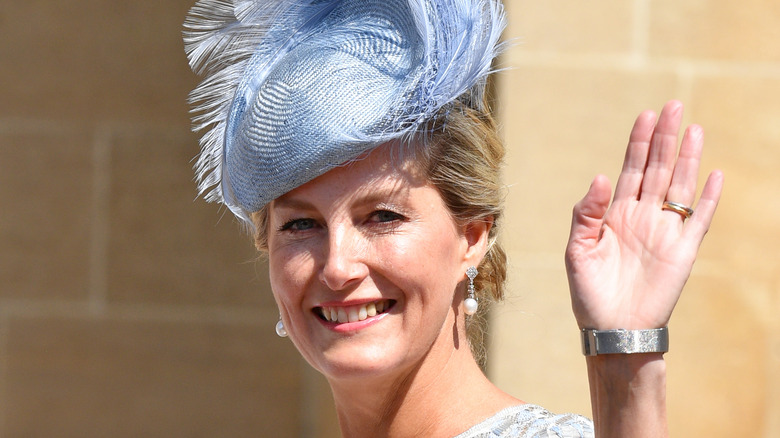 Sophie, Countess of Wessex waves at the camera