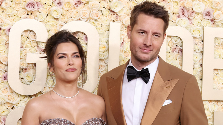 Justin Hartley and Sofia Pernas at the Golden Globes 2024