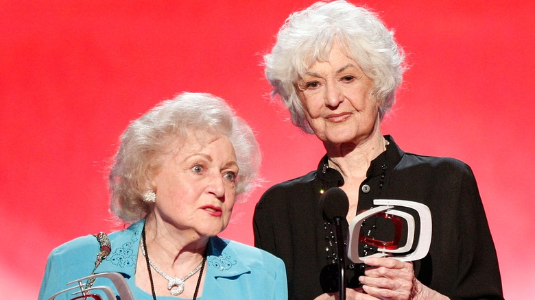 Betty White and Bea Arthur accepting award